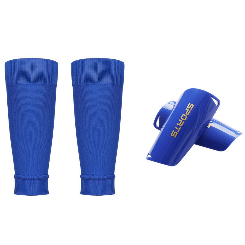 Elastic Soccer Calf Leg Sleeves + Shin Pads Kids Teenagers Adult Football Baseball Volleyball Leg Warmers M L Custom Logo-Blue