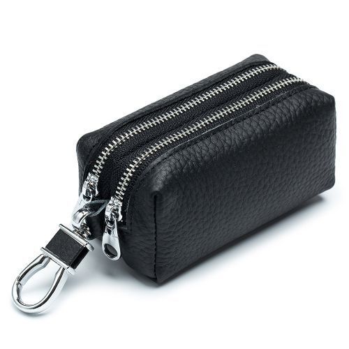 Double Layer Women Men Mini Coin Purse Holder PU Leather Key Purses Pouch
