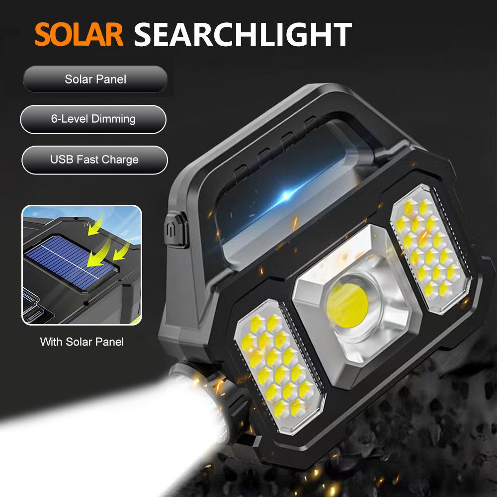 Solar Light LED Waterproof Work Light USB Rechargeable Torch
