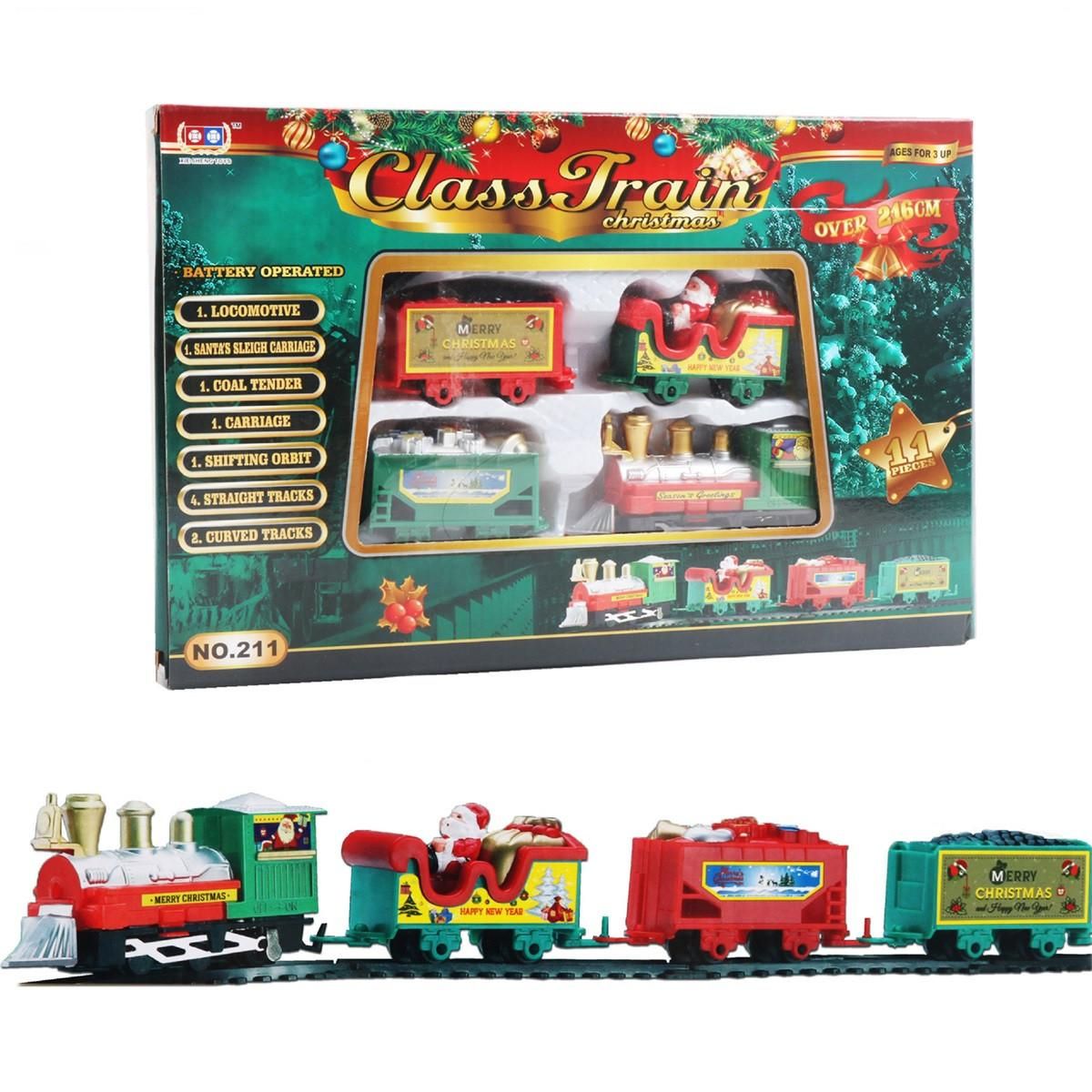 Electric Christmas Train Toy Set with Light Sound Train TraSet Diy Railway Tracks Educational Toys for Kids Party Xmas Gifts