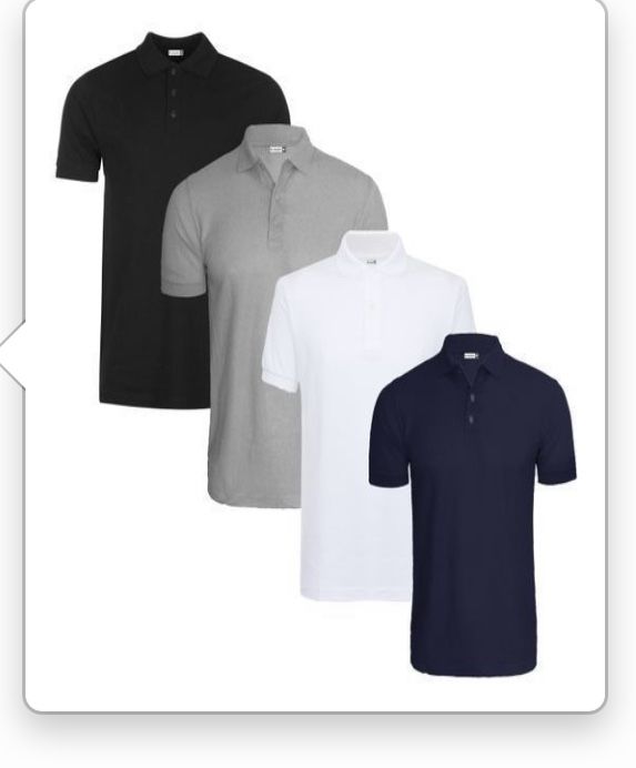 4 In 1 Quality  Men's Polo - Grey , Black , White And Navy Blue