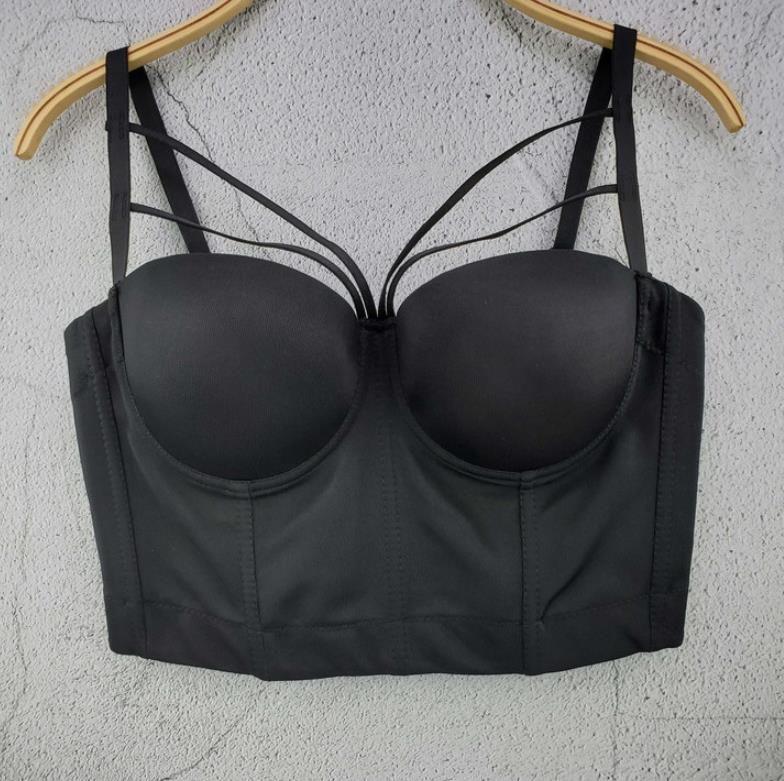 Mesh    Corset Summer Crop Top Women Boning  Backless Padded Camisole Tops Low