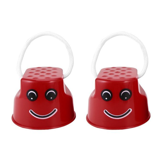Children Kids Outdoor Fun Walk Stilt Jump Smile Face Balance Training Toy