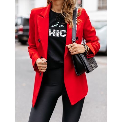Women Solid Blazers Casual Business Suit Outwear