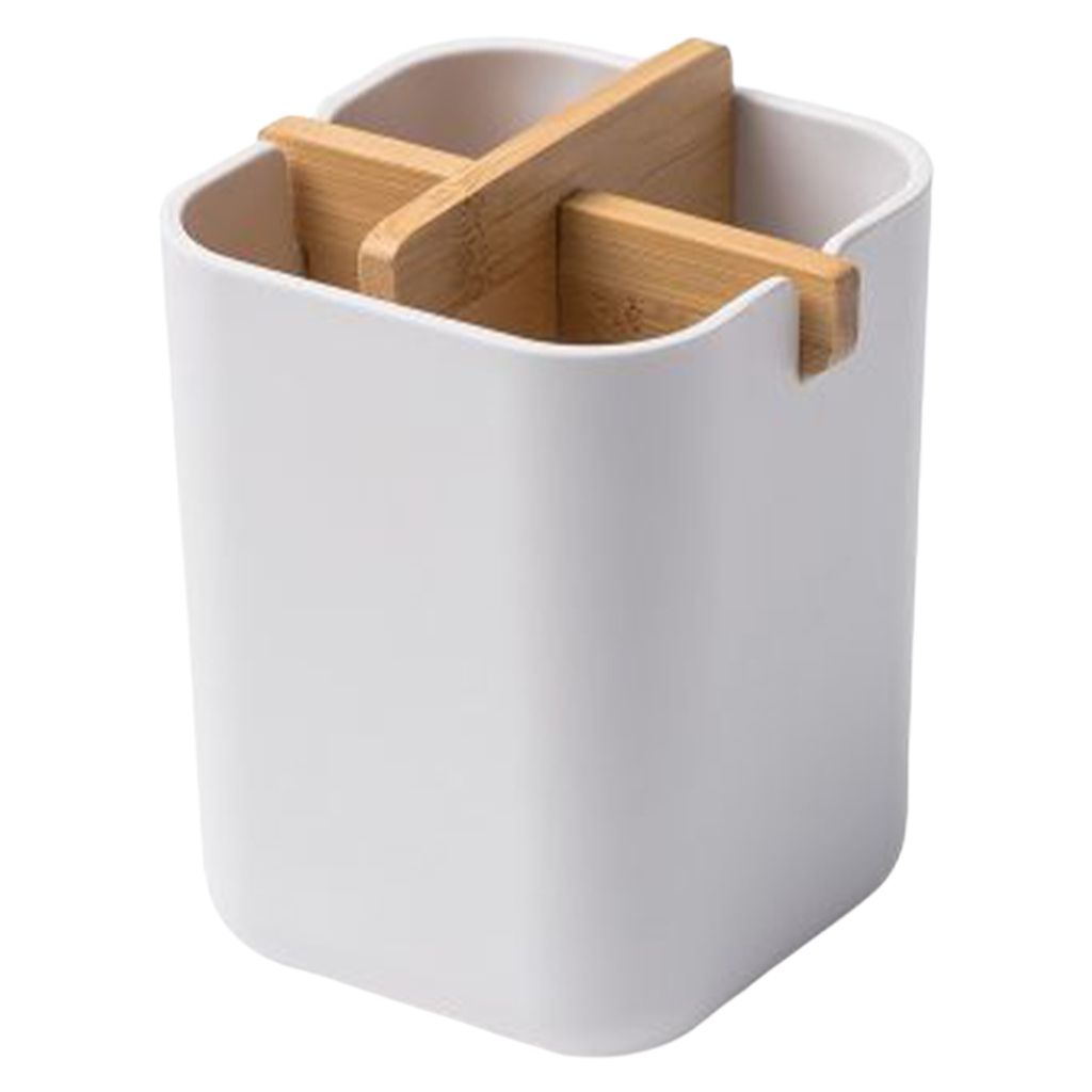 Compartments Toothbrush Holder  Organizer Holder Spatula White