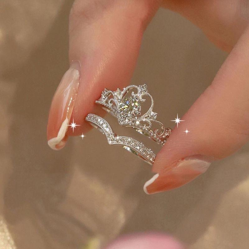 Crown Princess Diamond Ring Wedding Rings