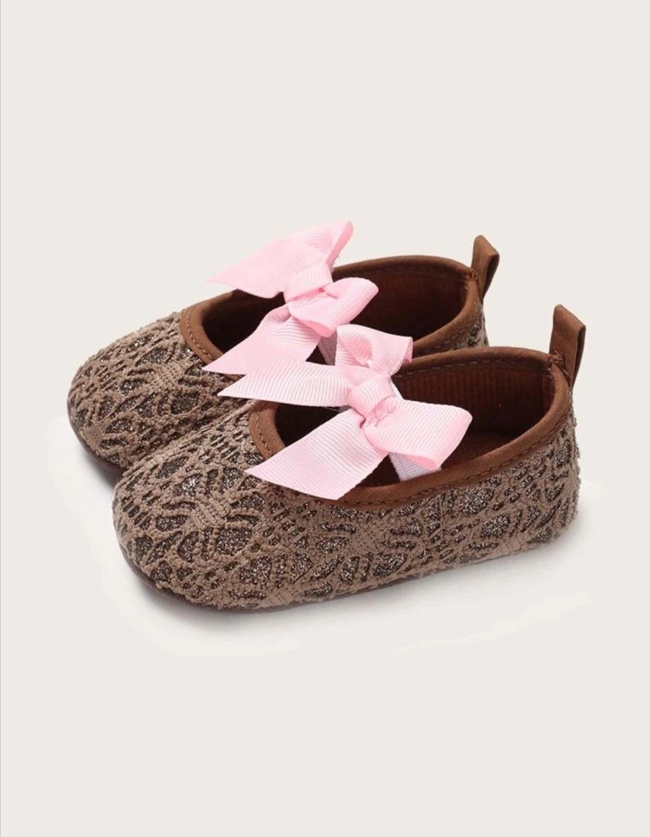 Baby Girl Bow Show Prewalkers (brown)