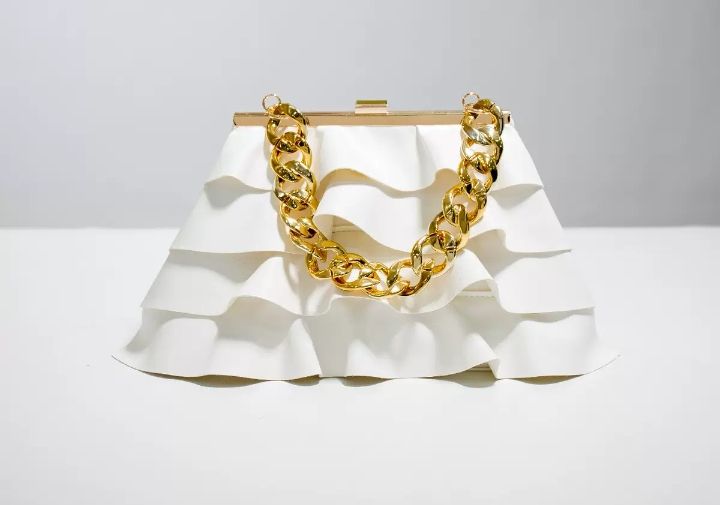 Ladies Lovely Flurry Chain Handbag- White