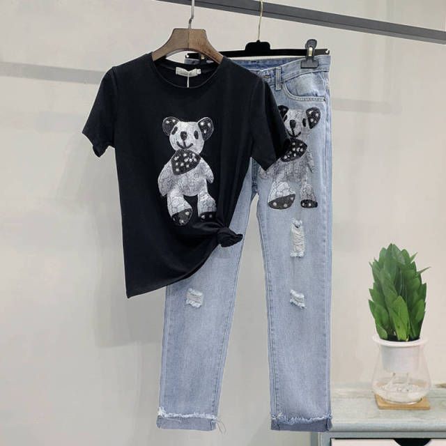 S 3xl Women Ladies Plus Size Mickey Boyfriend Denim Ripped Pants Explosive