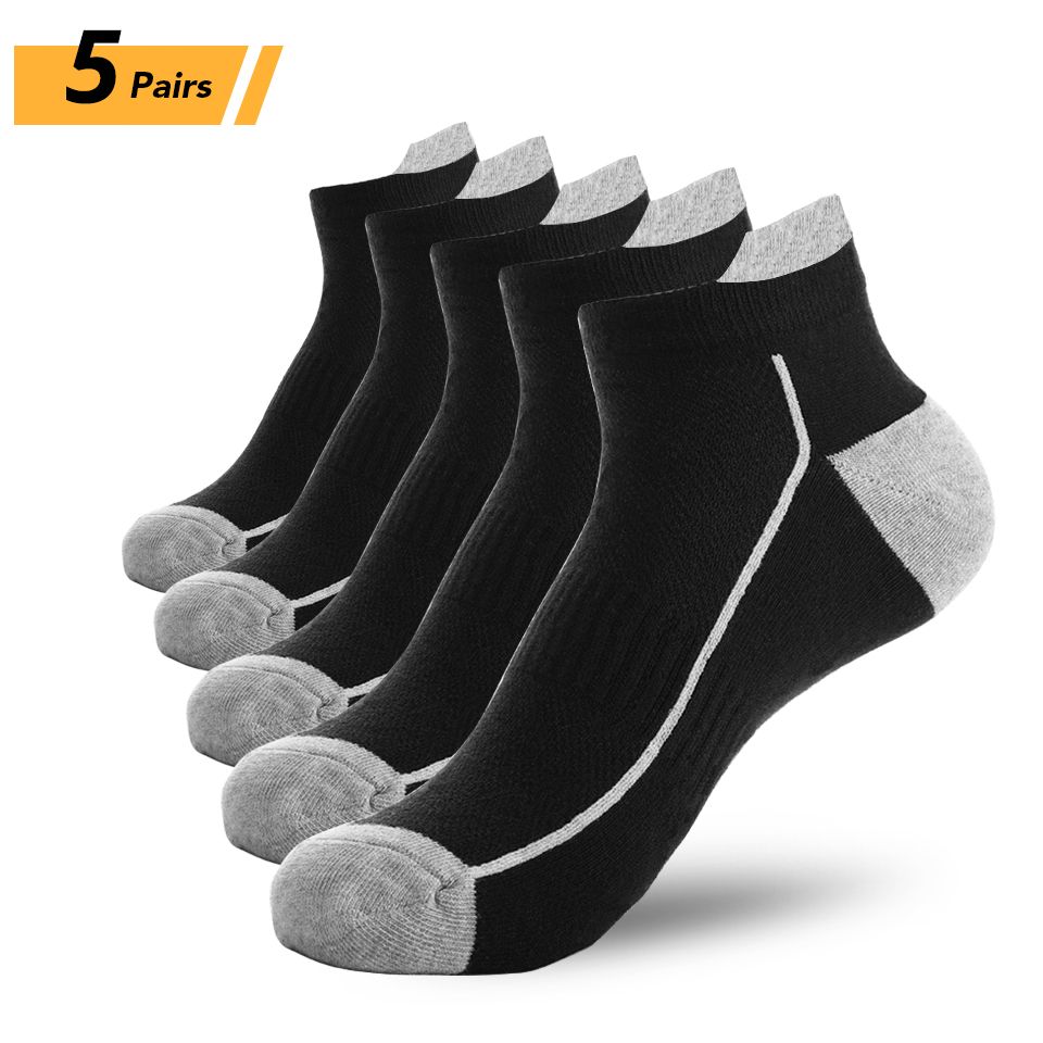 5 Pairs Organic Cotton Men Socks Thin Knit Mesh Ankle Socks