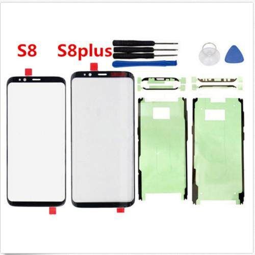 For Samsung Galaxy S8 Front Outer Screen Glass Lens Replacement + Adhesive S8
