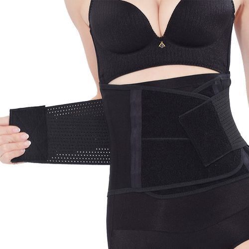 3in1 Belly/Abdomen/Pelvis Postpartum Belt Body Recovery Shapewear Belly Slim Waist Cinchers Breathable Waist Trainer Corset(#black)