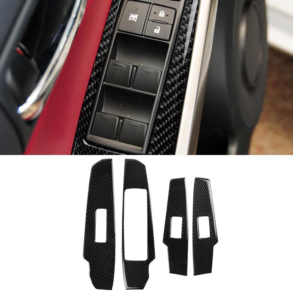 Window Lift Panel Decoration Cover Sticker Decal for Lexus IS250 2013 2014 2015 2016 - Car Interior Accessories Carbon Fiber