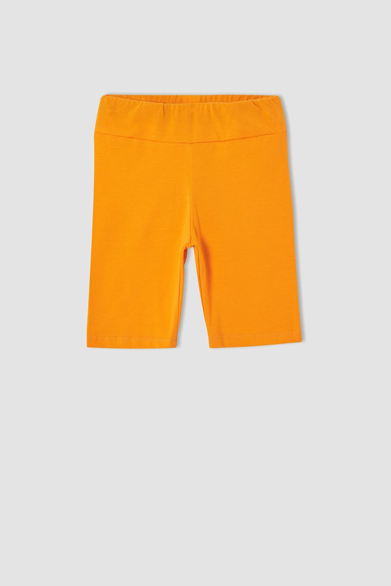 Girl - Regular Fit Knitted Bottom Leggings - Orange