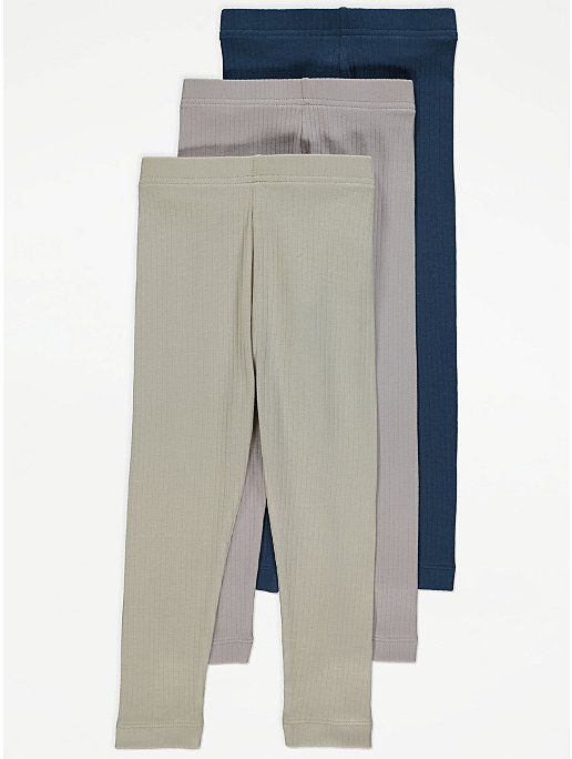 Assorted Ribbed Leggings 3 Pack