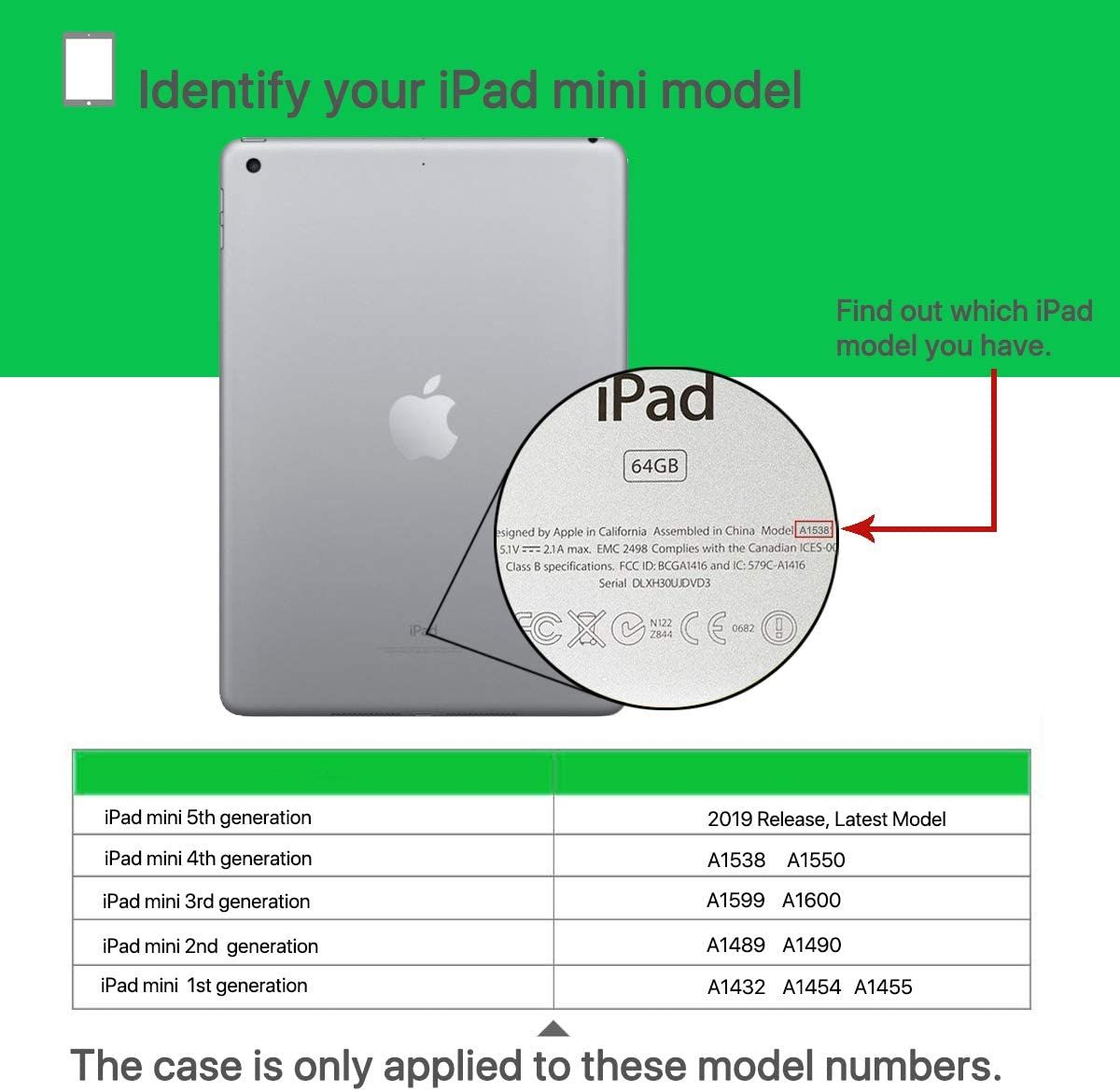 Case Cover For IPad Mini 1 2 3 4 5 Models A1432 A1489 A1599