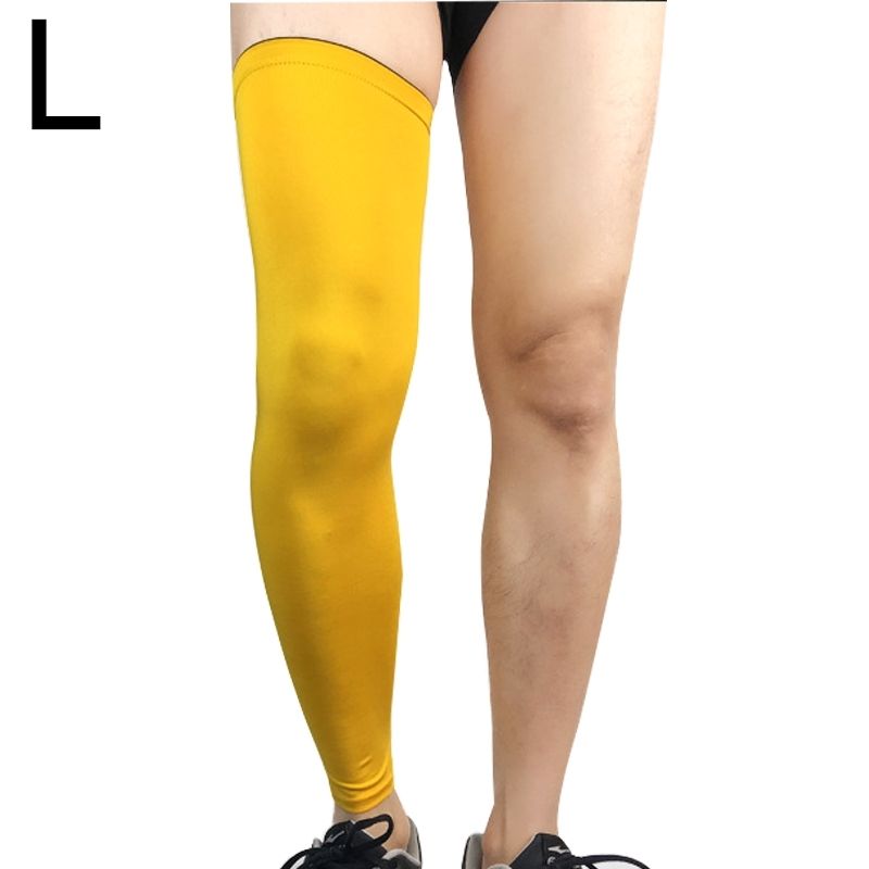 Professional Outdoor Sports Basketball Football Knee Pads Warm Compression Leg Protectors(Yellow Size: L)