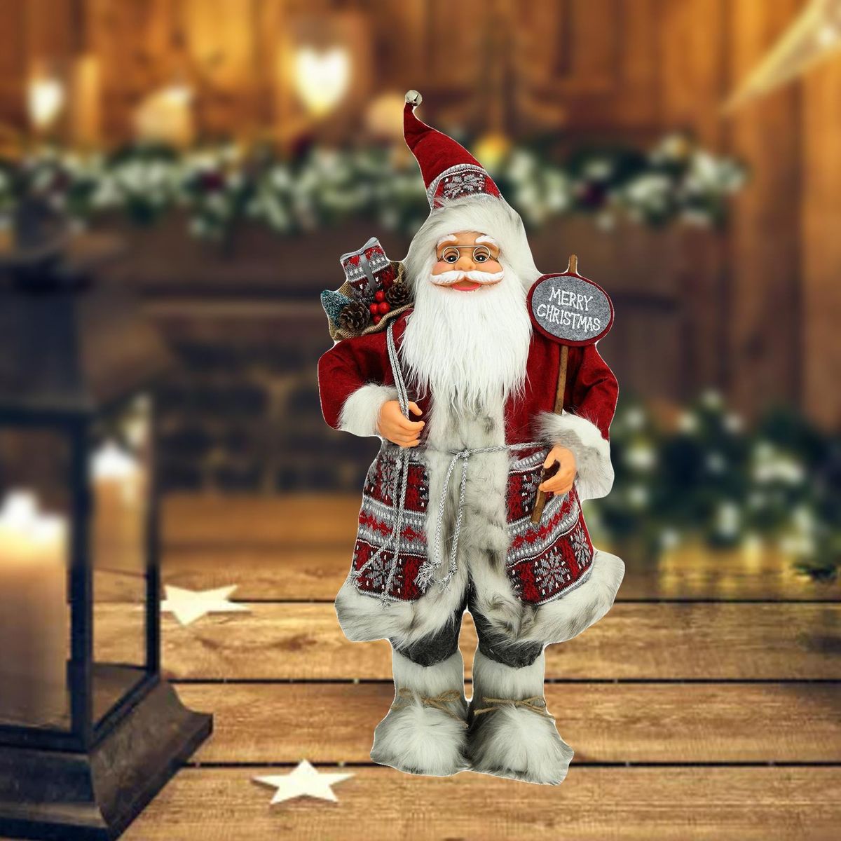 Santa Claus Figures Xmas Ornament Collectible Figurines Table Style 1