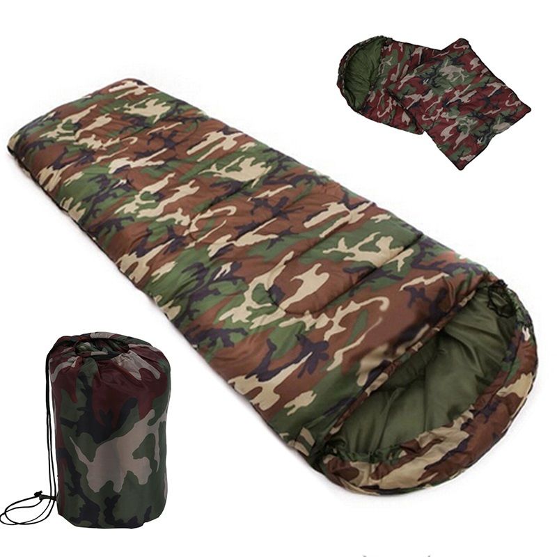 Cotton Camping Sleeping Bag 15~5degree Envelope Style Army