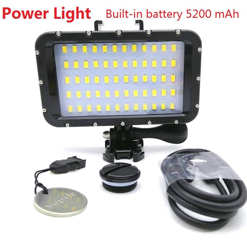Lamp Diving Waterproof LED Light Handheld Stents Holder For GoPro Hero 5 9 7 8