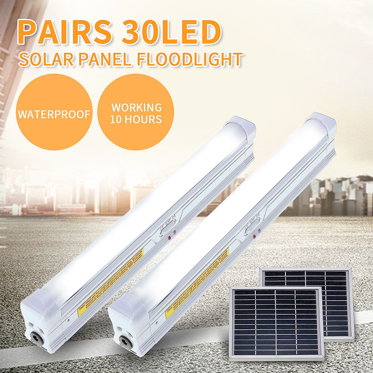 30 LED Camping Solar Charging Night Light Bar Dimmable Hanging Tent Lamp 5W