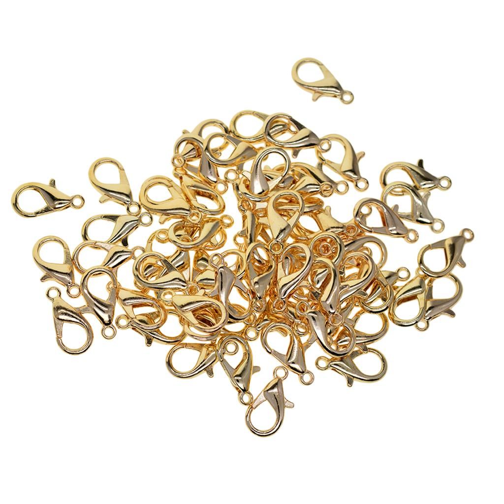 50Pc 18mm Curved Lobster Claw Clasp Keychain Rings Finding DIY Golden