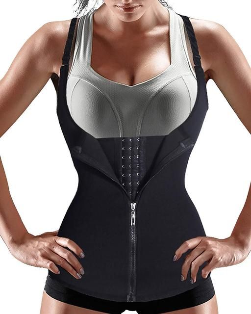 Women Waist Trainer Push Up Vest Tummy Belly Girdle Body Shaper Waist Cincher Corset Zipper Vest Pl