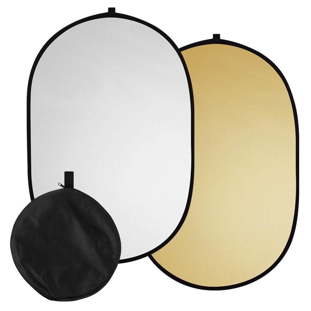 60 * 90cm/ 24 * 35inch Photography Light Reflector 2-in-1(Silver, Gold) Collapsible Portable for Studio Outdoor Photography with Carry Bag
