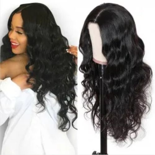Elegant Women's Long Curly Wig Wavy Hair-Black