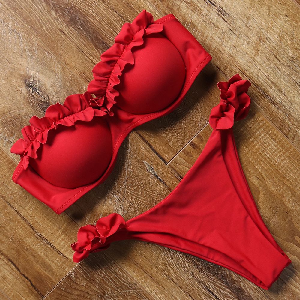 Animal Print Leopard Bikini Push Up Swimsuit Women Bikini Set Brazilian  Bathing Suit Bandeau Beach Wear Swimwear B1840RE KIP