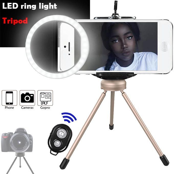 New Strong Tripod Portable Camera Tripod Travel With LED Ring Lights For Dslr Mini Camera Phone