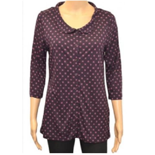 Peter Pan Polo Polkadot Blouse - Purple