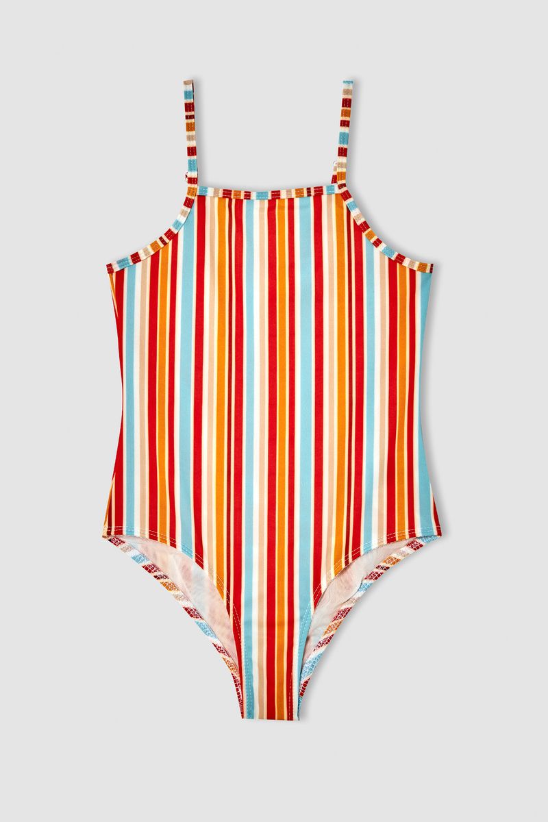 Girl Regular Fit Woven Bikini - Orange