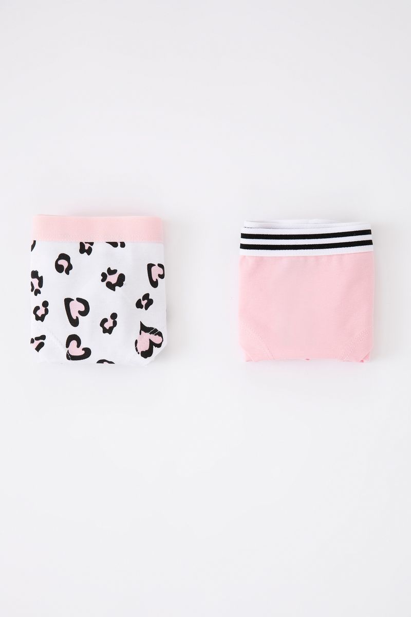 2 Piece Set Girl Underwear Hipster Slip -White