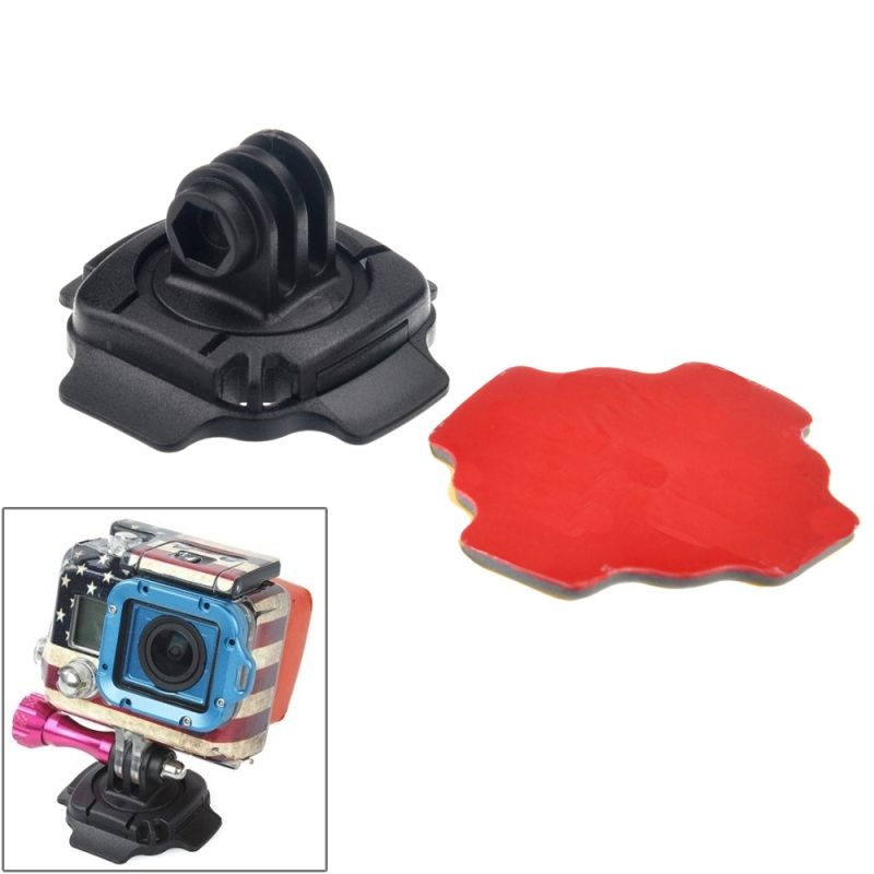 360 Degree Adjust Helmet Mount Adapter With 3M Sticker For GoPro  NEW HERO /HERO6 /5 /5 Session /4 Session /4 /3+ /3 /2 /1, Xiaoyi & Cameras (ST-115)