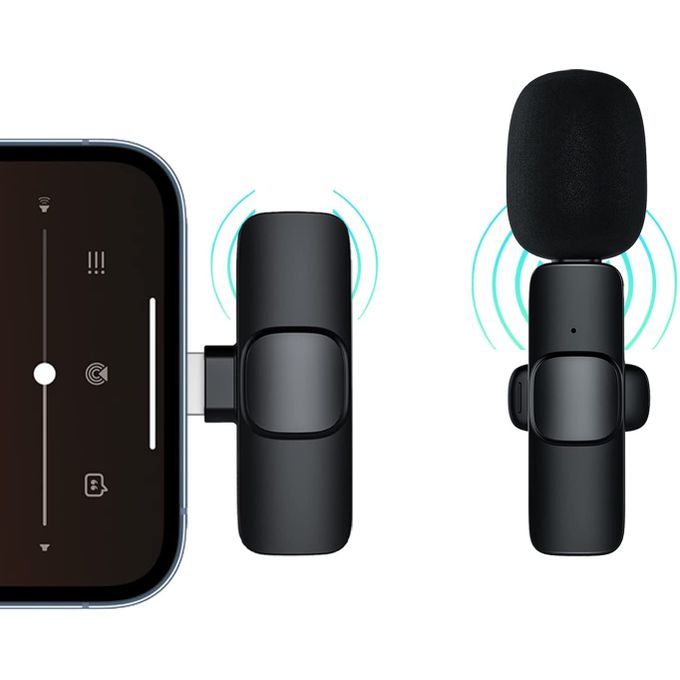 Wireless Lavalier Microphone For IPhone IPad, Lapel Clip-on Mini Wireless Mic For TikTok Vlog YouTube, Facebook Live Stream, Auto-syncs Microphone (NO APP Or Bluetooth)