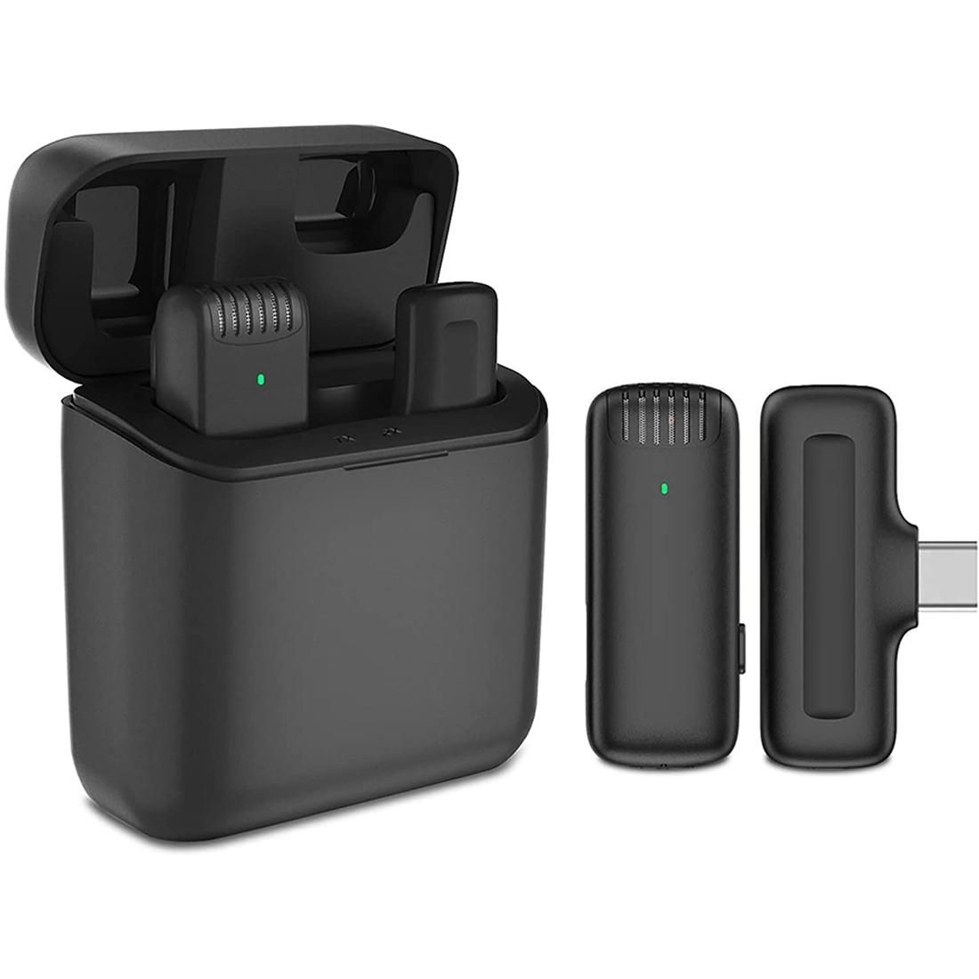 Wireless Tie Microphone,2.4GHz Type-C Plug&Play 48 Hours Lapel Mic,with Charging Case,for Recording,YouTube,TikTok,Etc