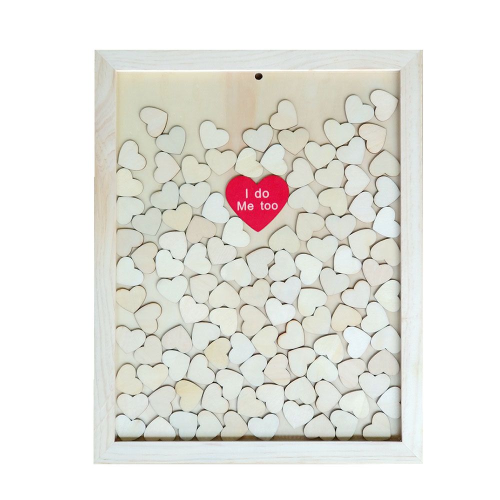 Portable Originality Loving-Heart Wood Chip Wedding Birthday