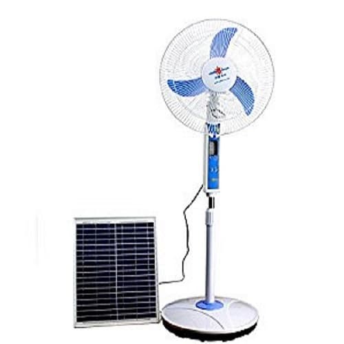 Ogar Technology Solar Rechargeable Standing Fan, Ac/dc Two Work Patterns