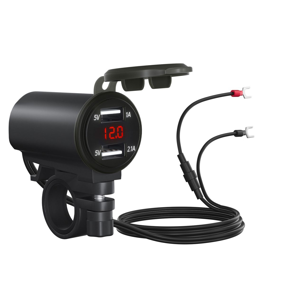 Motorcycle Dual USB Charger, 12V 3.1A Waterproof USB Adapter