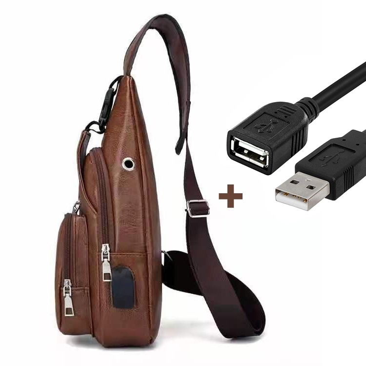 Leather Casual Shoulder Bag Chest Bag Crossbody Bag