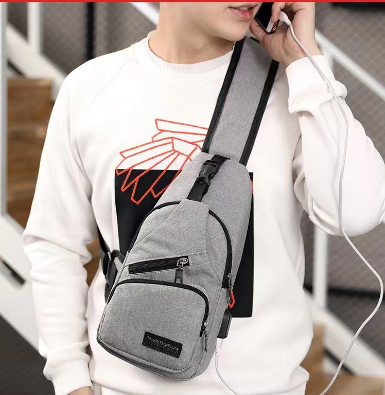 Casual Shoulder Sports Sling Chest Bag Crossbody Bag - Gray