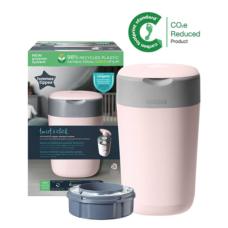 Twist & Click Nappy Disposal Tub Gentle Pink