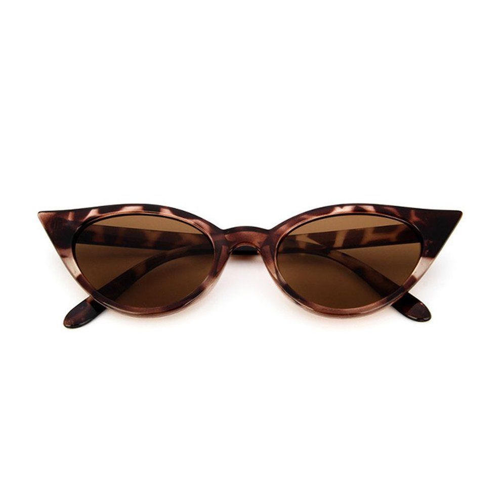 Vintage Cat Eye Women Sunglasses PC Frame Resin Lens UV400 Eyewear Glasses-leopard