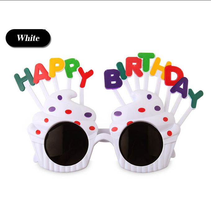 Happy Birthday Glasses Plastic Frames For  Children White