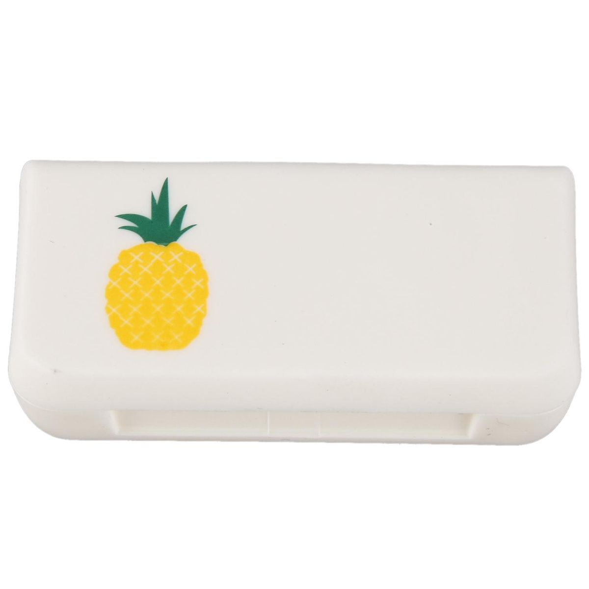 Portable Pill Box Three Compartments Small Pill Bag Mini Pill Box Travel Drug Dispensing Box Pineapple