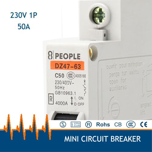1P 50A Dz47-63 Miniature Circuit Household 220v-400V