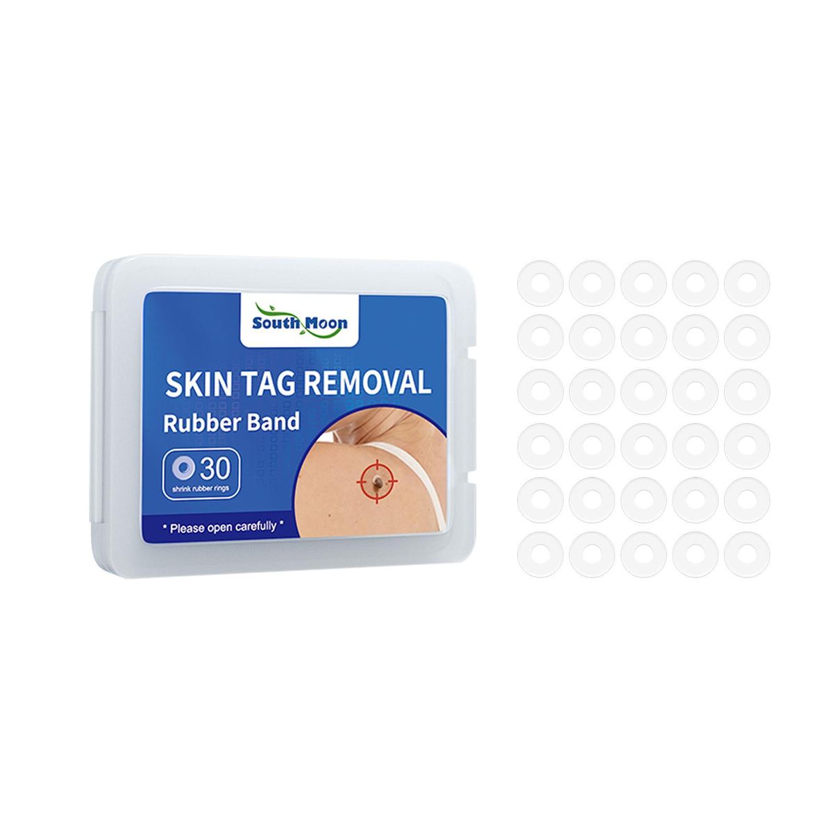 South Moon 30pcs/Box Mole Wart Remover Skin Tag Rubber Band Soften Keratin Painless Removal