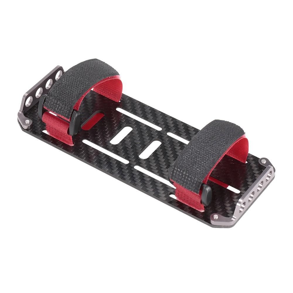 Black Carbon Fiber Battery Mounting Plate for 1/10 Scale RC Crawler Car Axial SCX10 CC01 F350 D90 RC4WD