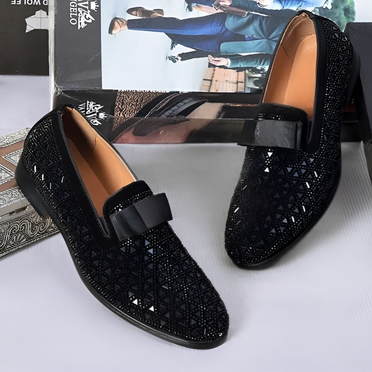 CONFIRM STONE TIE DESIGNERS SHOE BLACK
